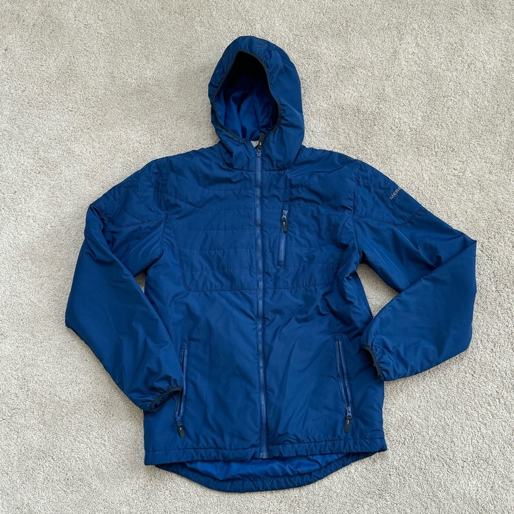 Men’s Merrell lightweight navy blue jacket coat size small, excellent condition